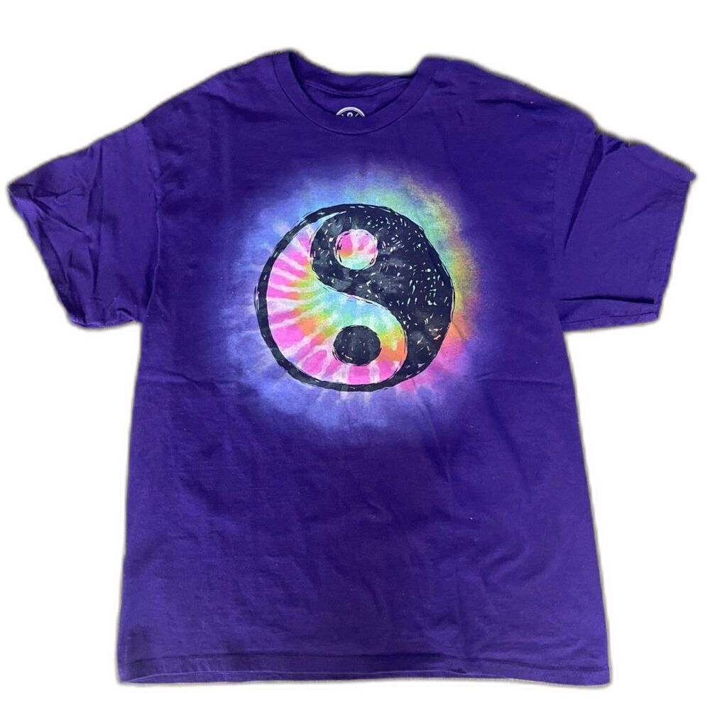 90’s Ying Yang Purple T-shirt Sz Large Distressed Na Pali Y2K ODM Vintage